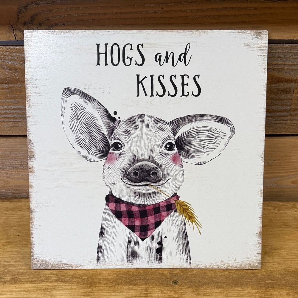 Charming Black and White Pig Wall Art